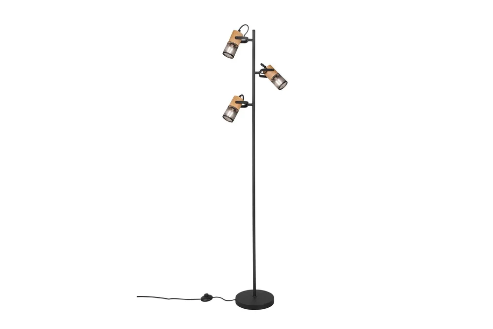 Trio Lighting Tosh gulvlampe E27 matt sort v:7863618