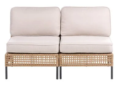 Hagesofa 2-seters OMEGANA Uten armlener PE-rotting Lys beige v:7048877