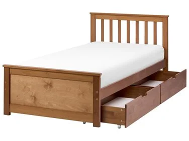 Seng med 2 skuffer OLENDON Furutre Brun 90 x 200 cm v:9902083 Seng med 2 skuffer OLENDON Furutre Brun 90 x 200 cm v:9902083