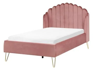 Seng Fløyel AMBILLOU 120 x 200 cm Rosa v:8934192