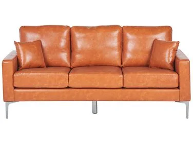 Sofa 3-seter GAVLE Kunstskinn Gullbrun v:1123889