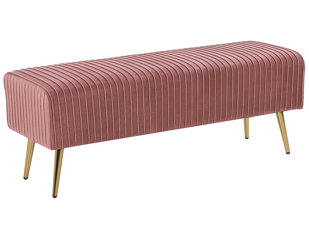 Polstret benk PATERSON Fløyel Rosa v:2406484