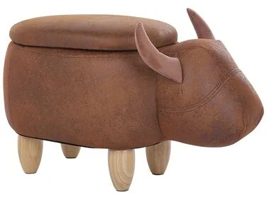 Dyrepuff med oppbevaring COW Ku Kunstskinn Lysebrun v:1195941