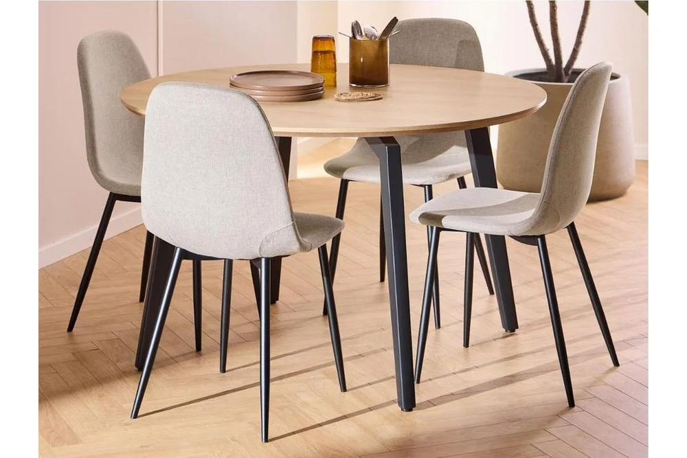Motona Spisegruppe Rund 120 Cm + 4 Salaman Spisestuestoler v:4919843