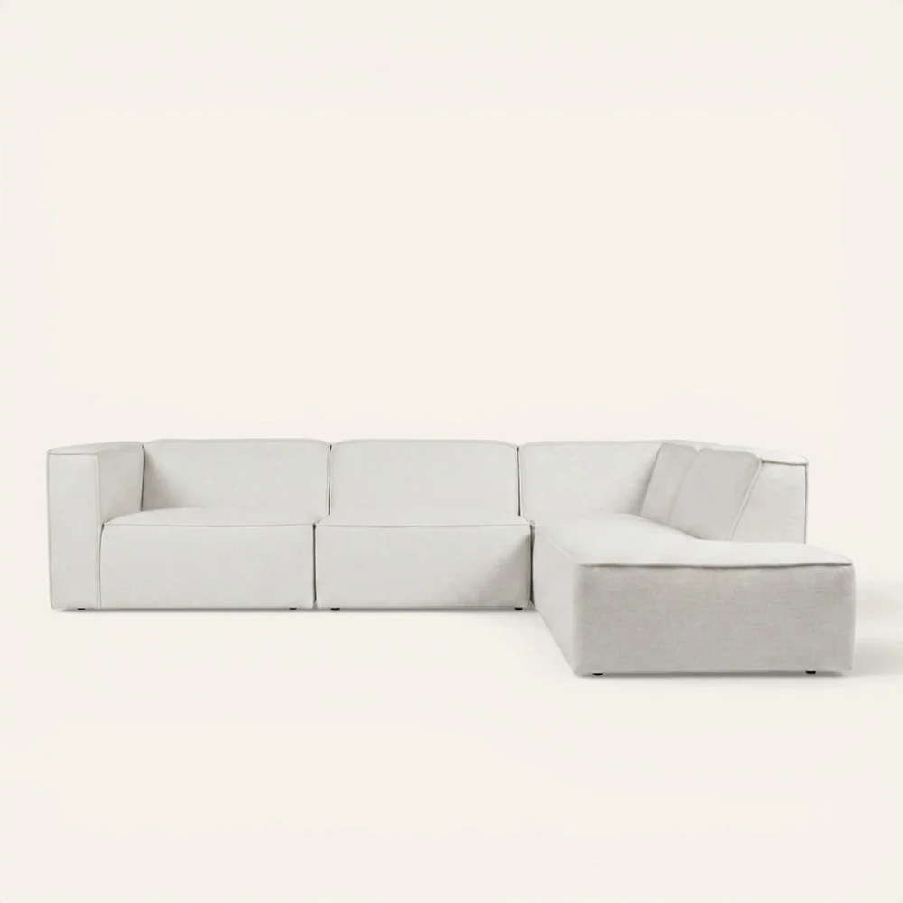 Modulsofa 4 deler åpen ende høyre natur - 293x227x73 cm v:6997421