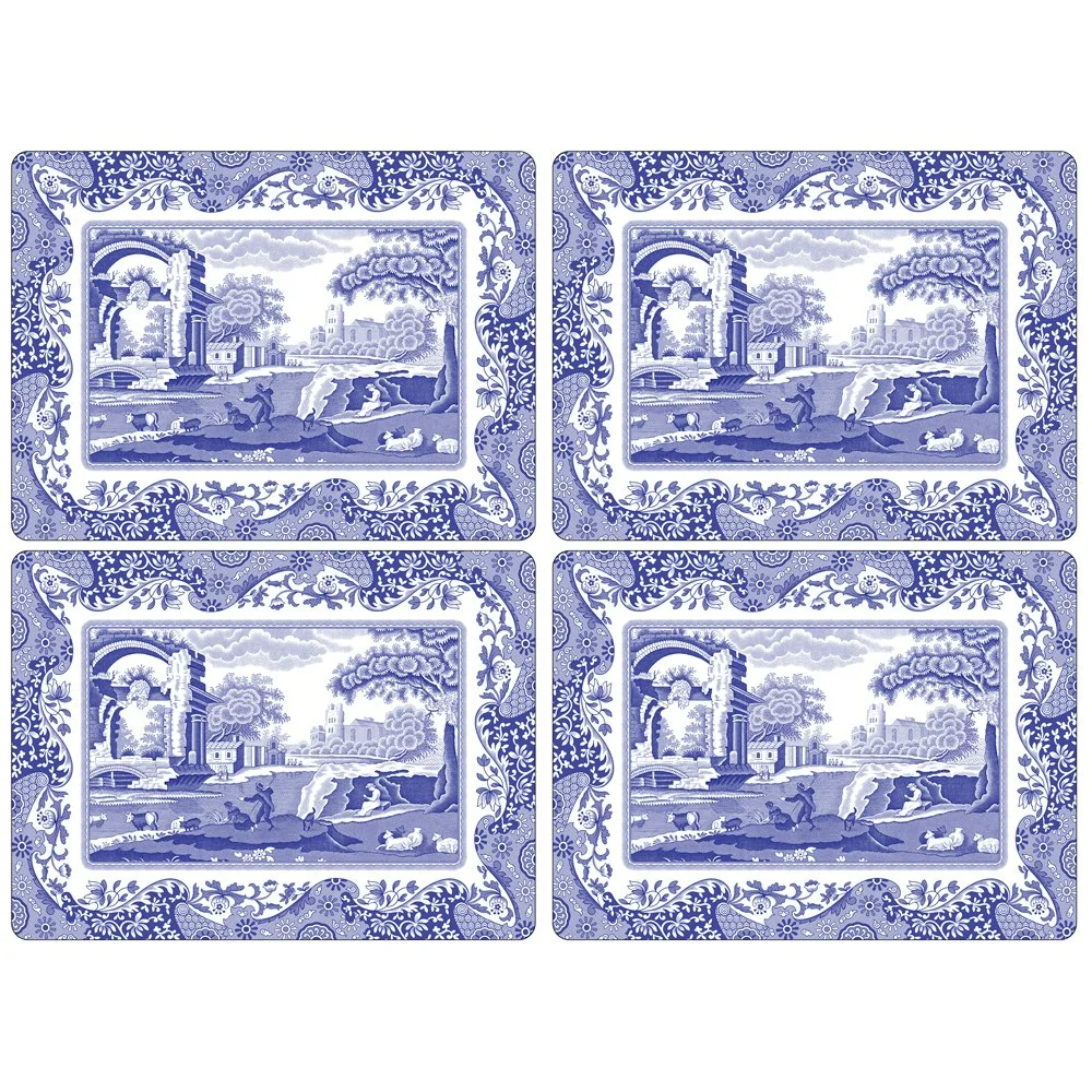 Blue Italian Bordbrikke 4-pk, 401×290 mm v:995964 Blue Italian Bordbrikke 4-pk, 401×290 mm v:995964