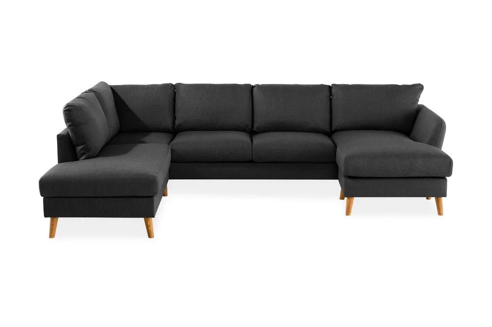 Trend 4-seters Venstrevendt U-formet Sofa med Divan og Sjeselong i Stoff v:7871032