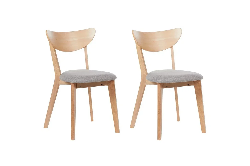 Matsalsstol Beliani Erie set om 2 Light wood v:9809607