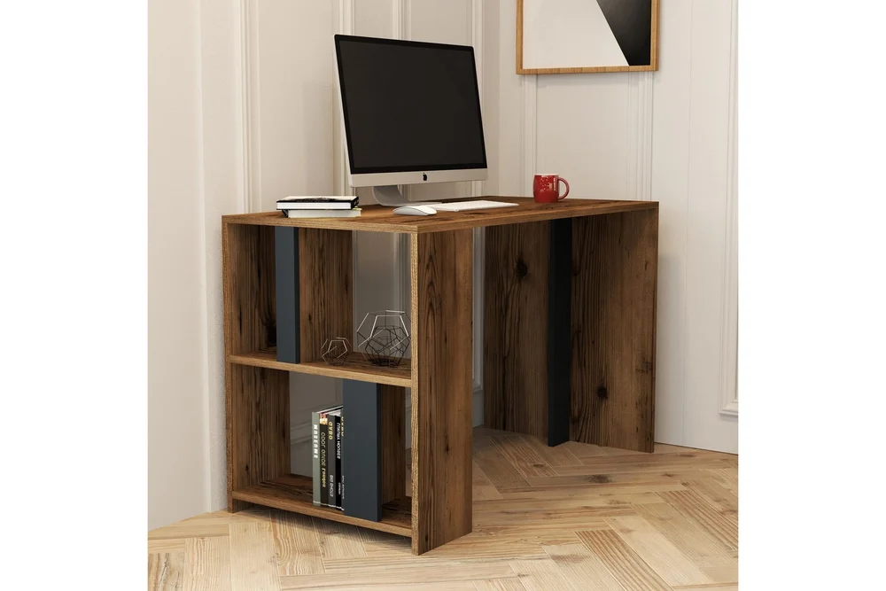 Timiza Skrivebord 120 cm med Oppbevaring Hylle v:7345354