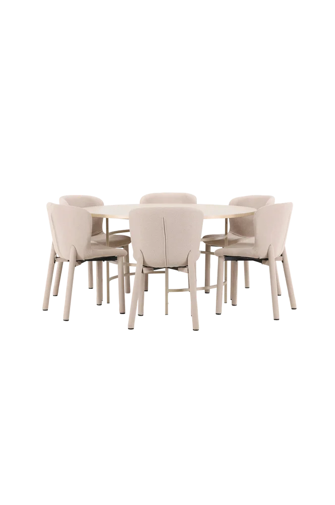 Spisebord Copenhagen med Astoria-stol – Beige m v:8646874 Spisebord Copenhagen med Astoria-stol – Beige m v:8646874