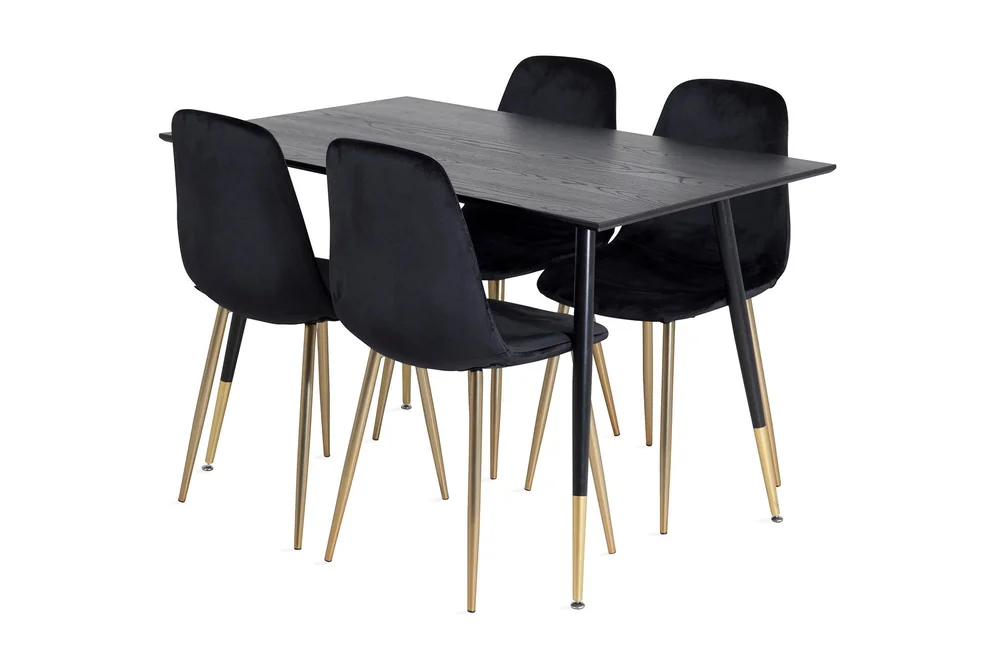 Balisa Spisegruppe 120 cm inkl. 4 Pontus Fløyelsstoler v:5521220 Balisa Spisegruppe 120 cm inkl. 4 Pontus Fløyelsstoler v:5521220