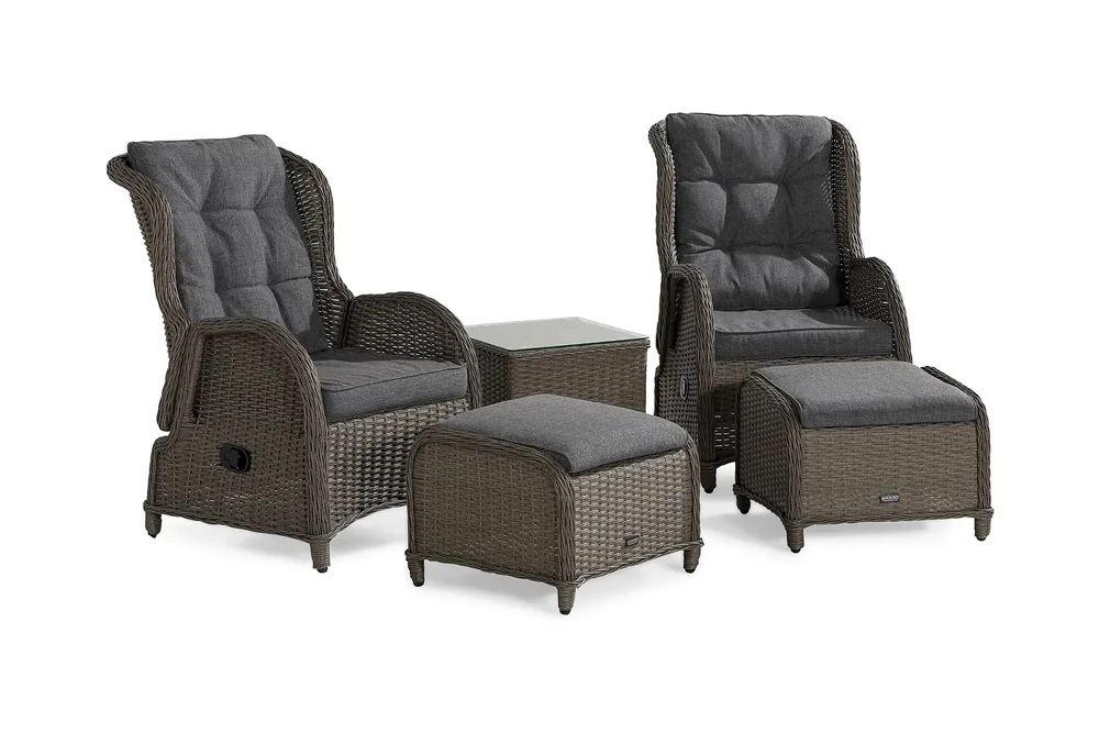 Marcus Cafésett med 2 Reclinerlenestoler m Pute v:7043703