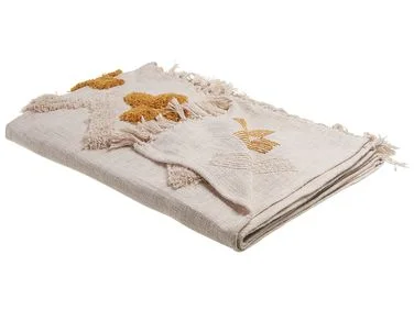 Pledd ADONI Bomull 130 x 180 cm Beige v:7976576 Pledd ADONI Bomull 130 x 180 cm Beige v:7976576