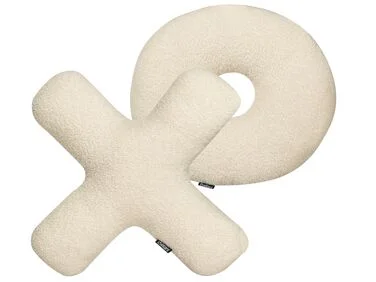 Sett med 2 pynteputer HESPERIS Bouclé Beige Ensfarget v:8313872