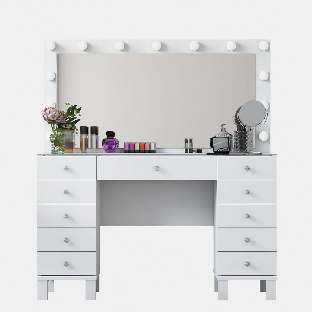 Sminkebord Wallxpert Mira Shelf BJ137 (120 x 133,6 x 40 cm) Hvit v:4022237