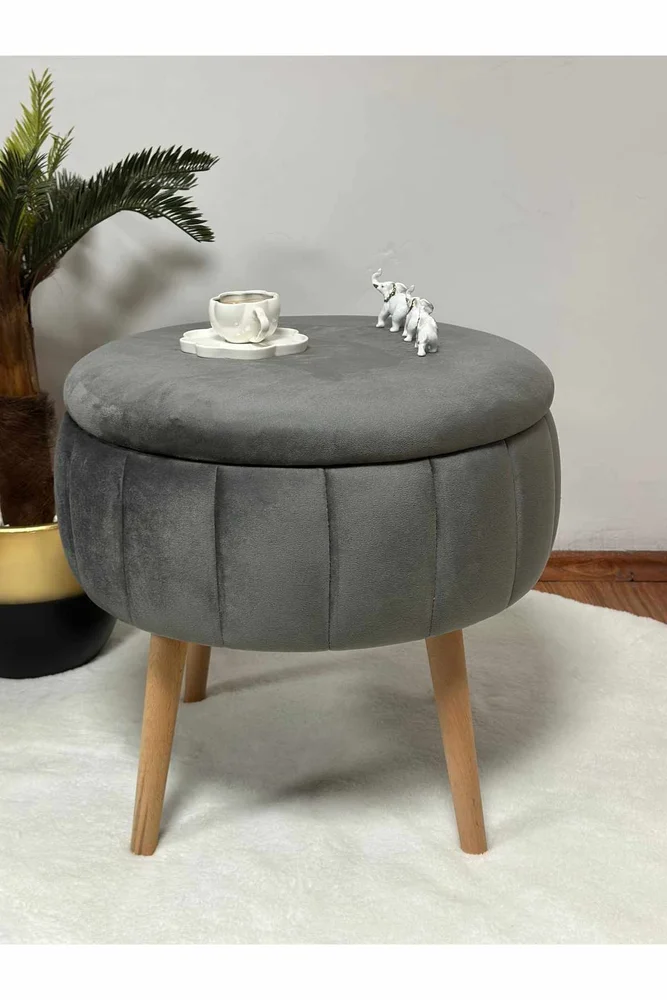 Puff med oppbevaring Atelier Del Sofa Berlin Babyface (Ø45 x H44 cm) Antrasitt v:6903259