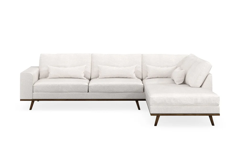 Copenhagen 4-seters Høyrevendt L-formet Sjeselongsofa i Bouclé v:8496057
