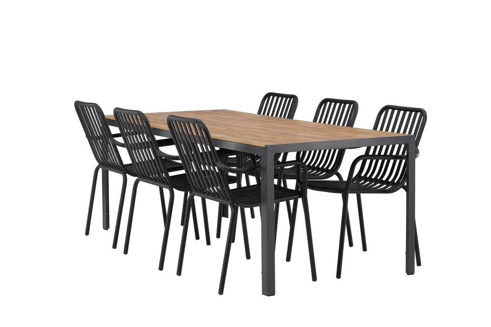 Break Spisegruppe 205 cm + 6 Peking Karmstoler v:1652284 Break Spisegruppe 205 cm + 6 Peking Karmstoler v:1652284