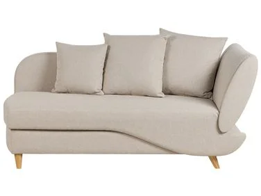 Høyrevendt sjeselong MERI Med oppbevaring Imitert lin Lys beige v:172868 Høyrevendt sjeselong MERI Med oppbevaring Imitert lin Lys beige v:172868