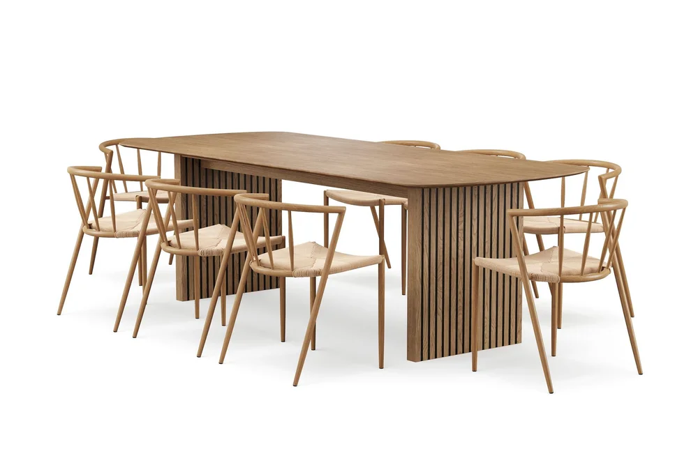Richeto spisebord 240 cm med 8 Winston spisestoler v:8817701