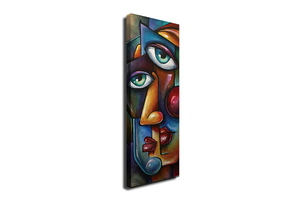 Lerretsbilde 30x80 cm - Abstrakt portrett med to ansikter flettet sammen v:6069662