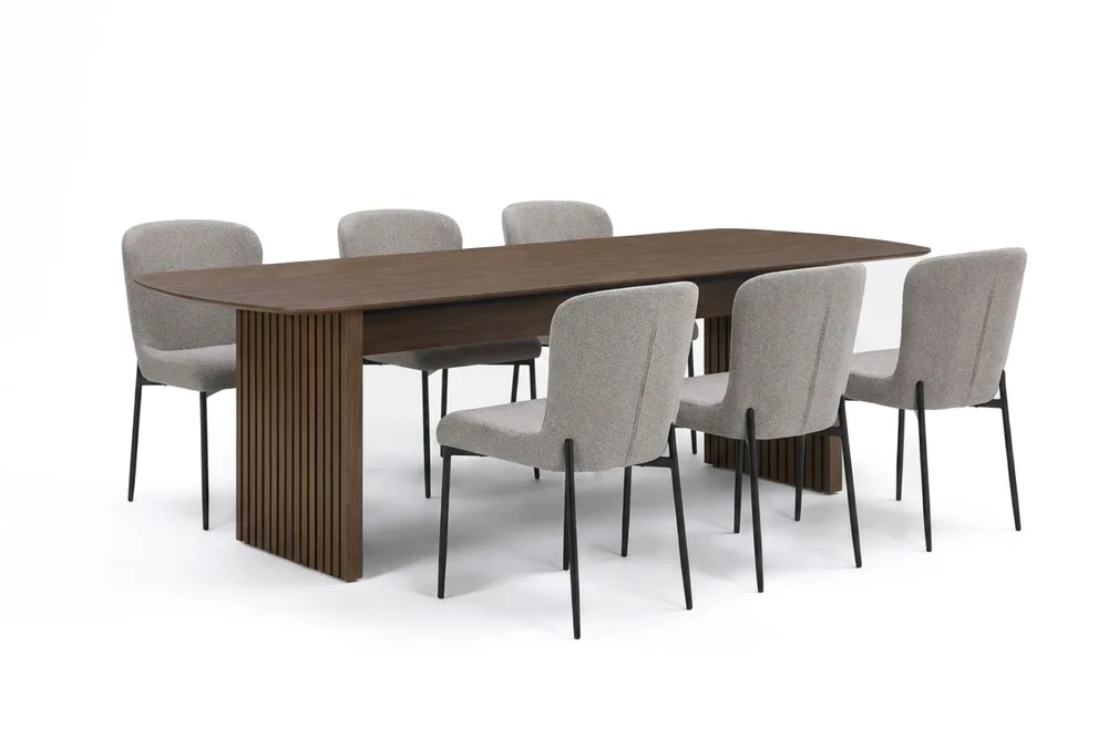 Richeto spisegruppe røkt eik 240 cm med 6 Elsie spisestoler v:3349792