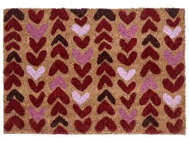 Dørmatte TIMOLAN Naturlig 40 x 60 cm Hjerte Kokosfiber v:8422722