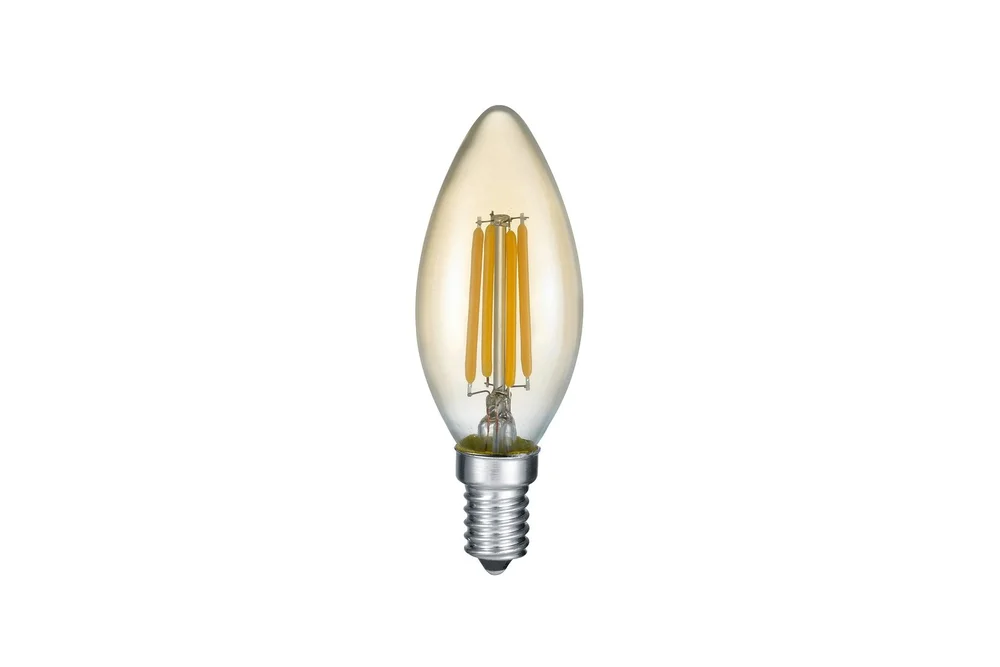 Trio Lighting LK LED E14 filament krone 4W 400lm 2700K brun 3-trinn v:1400132
