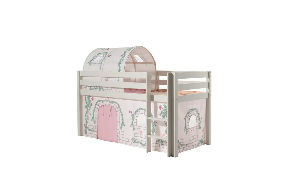 Middelseng med gardin Pino Birdy Hvit, Hvit, Uten sklie, Birdy, Ingen lommer v:7334894