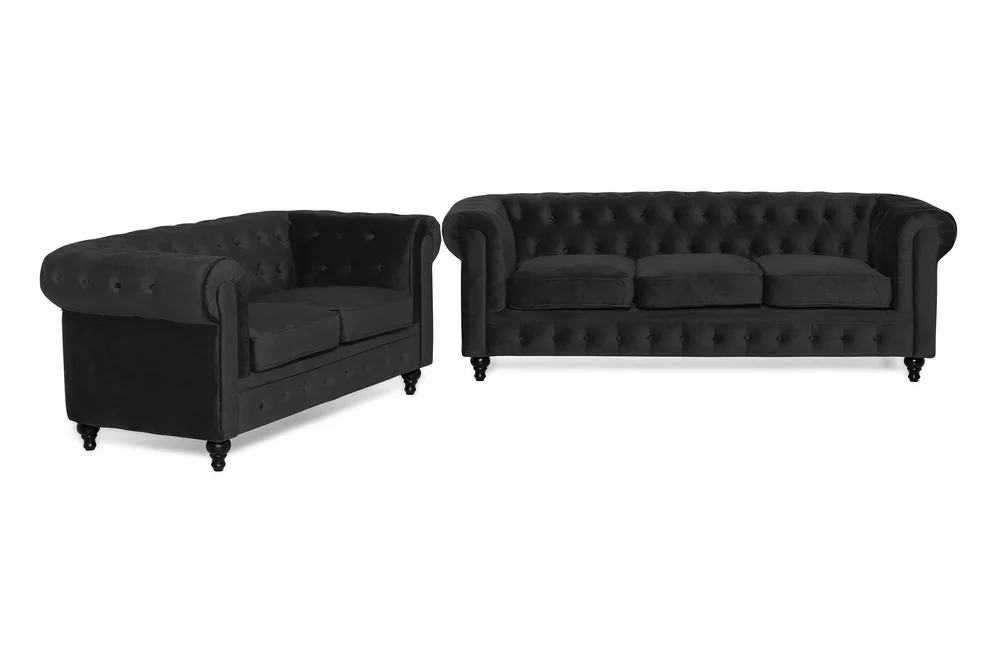 Chesterfield Luksus Sofagruppe 3+2 i Fløyel v:6160740
