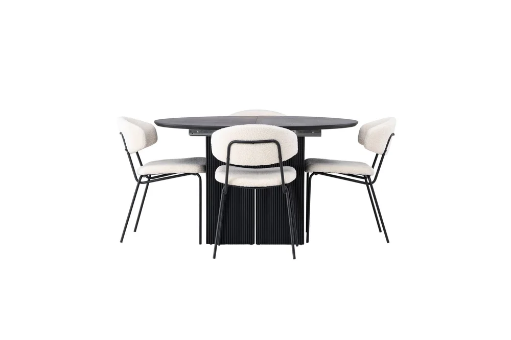 Matilda Matgruppe 130 cm Rund med 4 Chico Stoler v:9034743