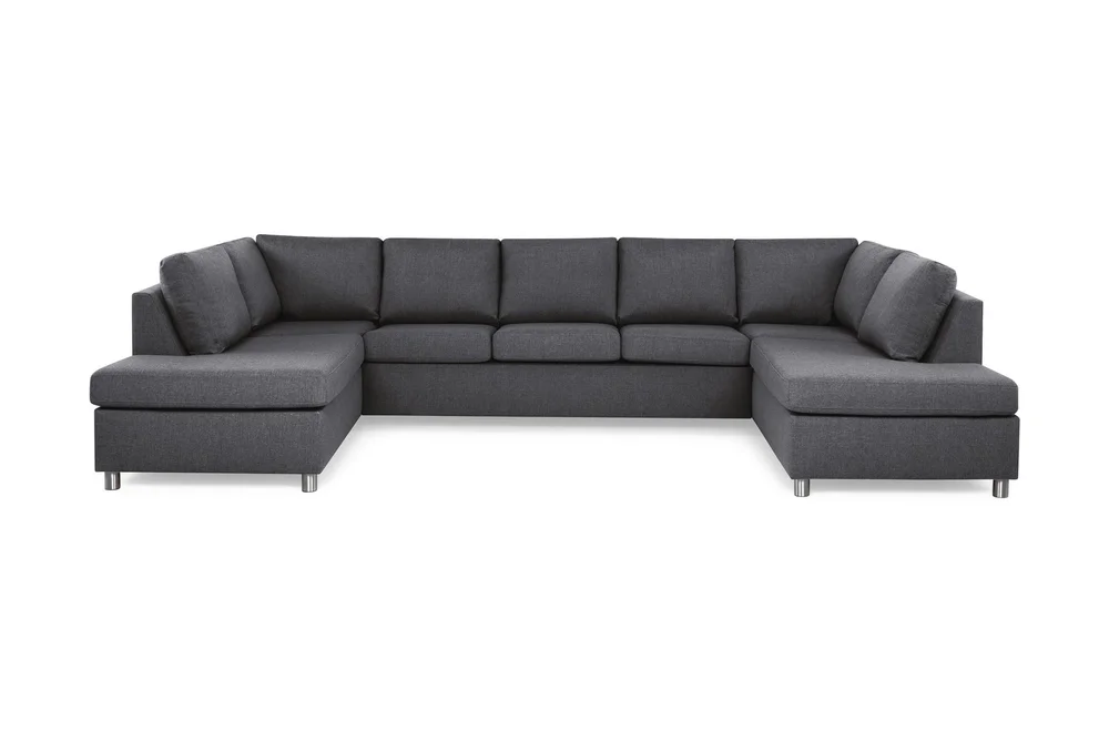 Crazy 5-seters U-formet Sofa med Dobbel Sjeselong i Stoff v:7419517