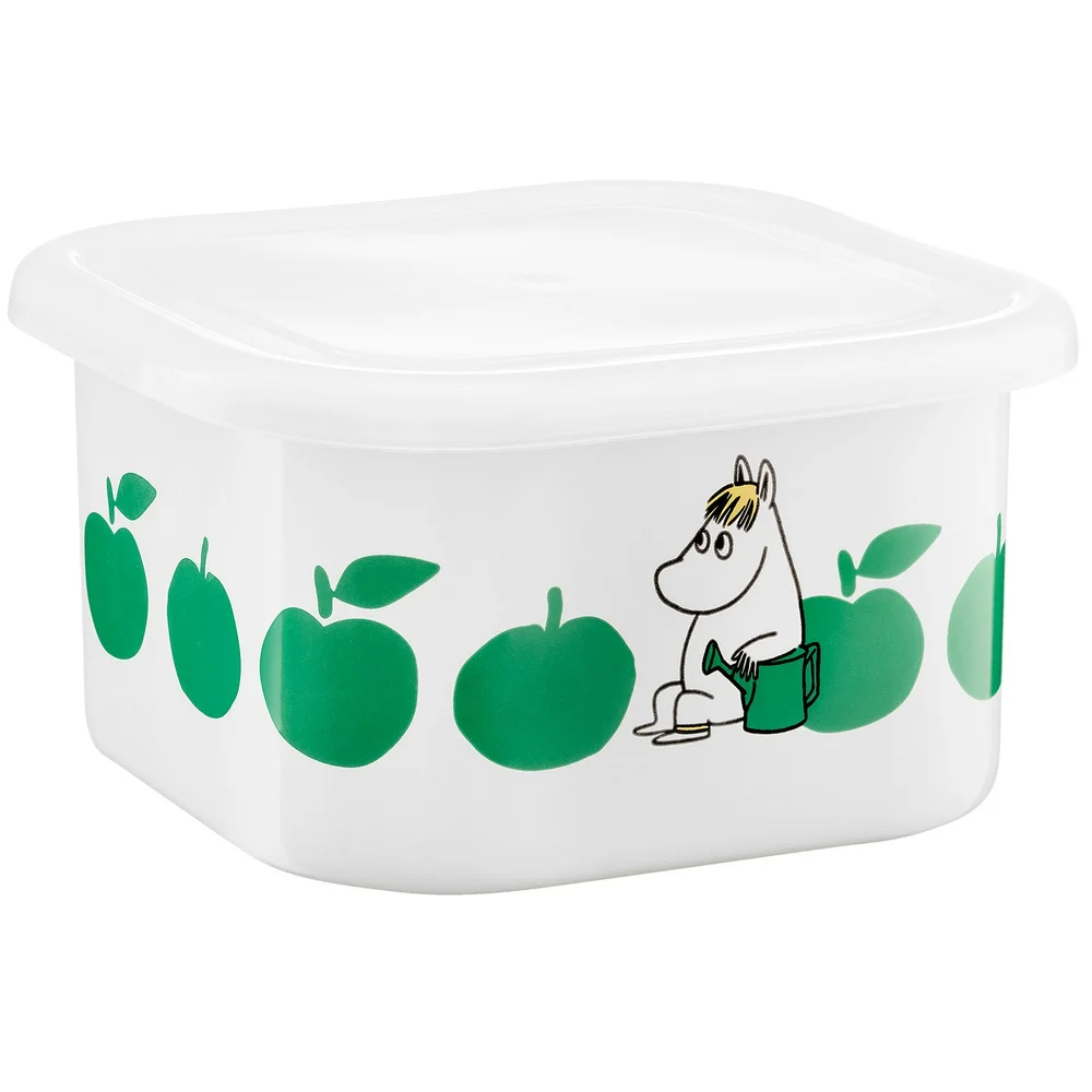 Moomin Joyfull Apples Emaljekrukke Med Lokk 1,5 L, Grønn v:8794703