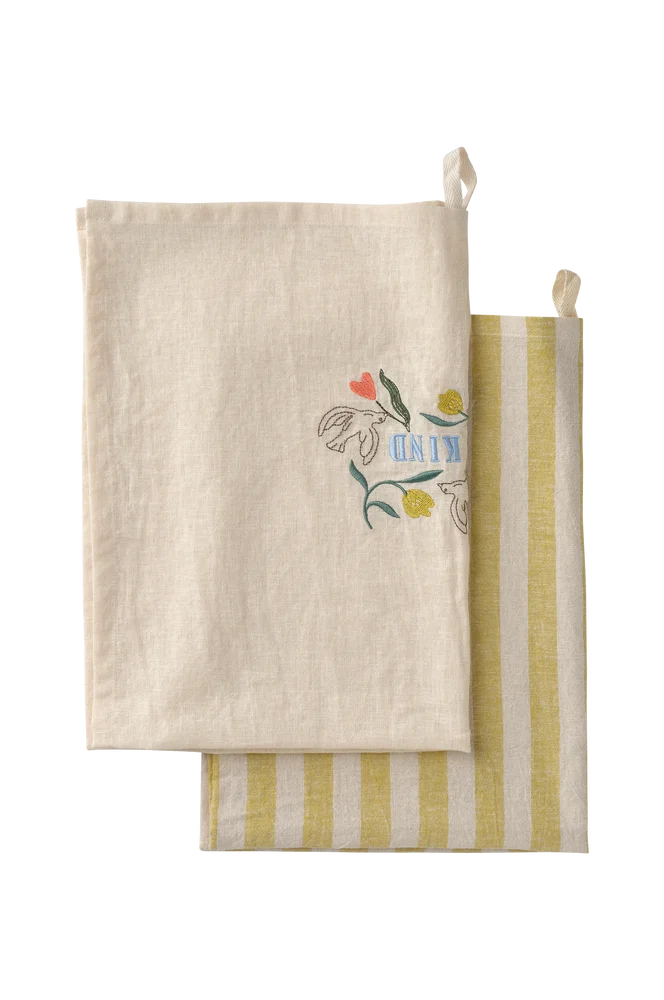 Kjøkkenhåndkle Elly Classic Stripe i resirkulert halvlinne 2-pakning – Gul – Tekstiler | m v:8092782 Kjøkkenhåndkle Elly Classic Stripe i resirkulert halvlinne 2-pakning – Gul – Tekstiler | m v:8092782