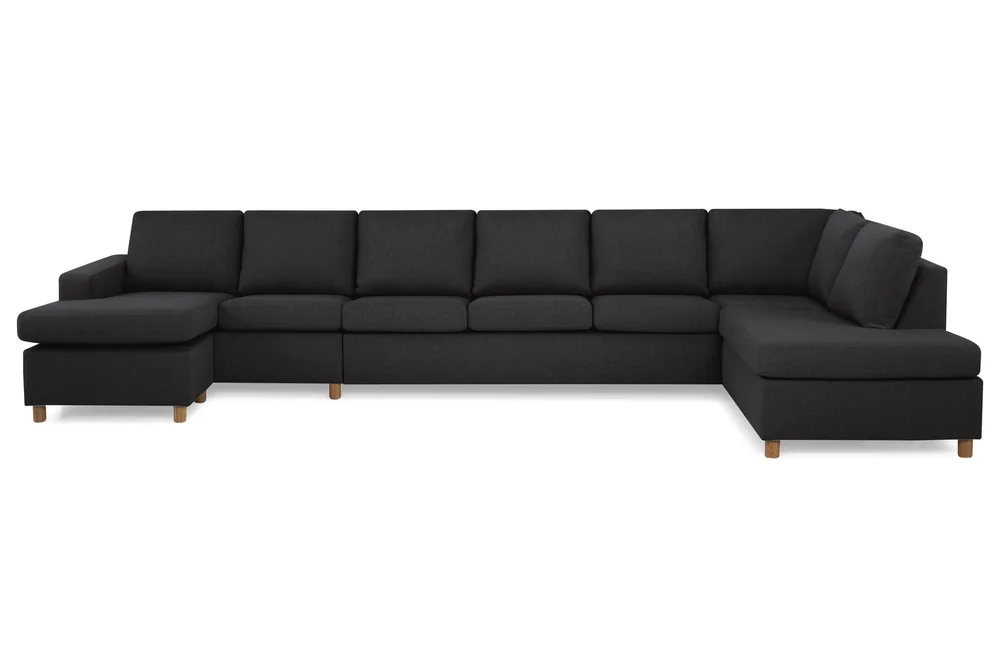 Crazy 6-seters Høyrevendt U-formet XX-Large Sofa med Divan og Sjeselong i Stoff v:4763794