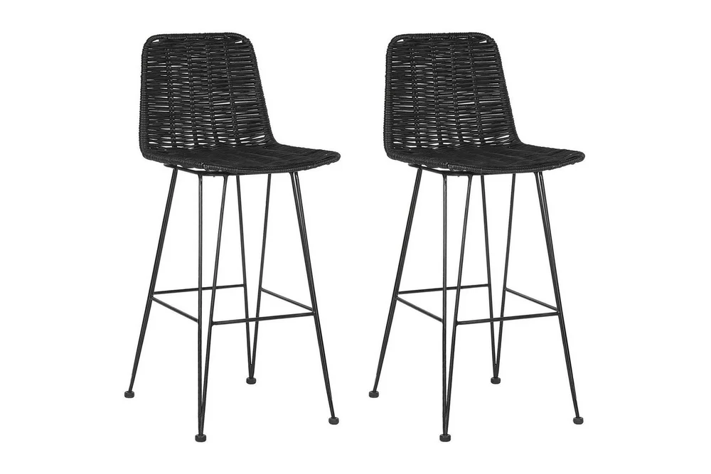 Barstol Beliani Cassita set om 2 Natur-Beige-Svart Black v:4806709 Barstol Beliani Cassita set om 2 Natur-Beige-Svart Black v:4806709