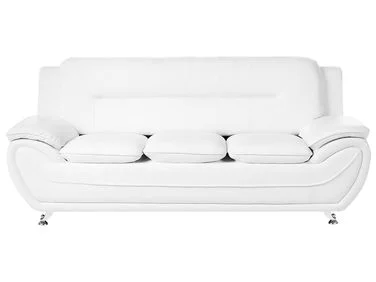 Sofa 3-seter LEIRA Kunstskinn Hvit v:3297764
