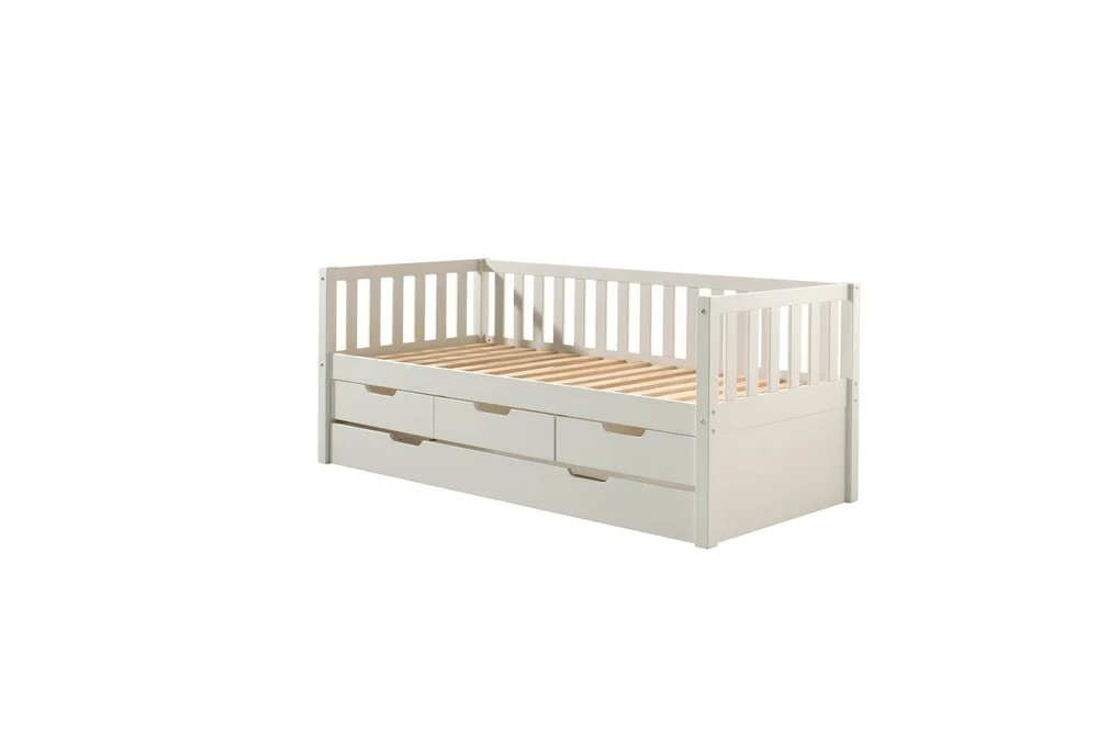 Seng Fritz med 3 skuffer og underbed Hvit v:8935106