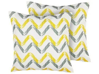 Sett med 2 utendørsputer AFFILE Chevron-mønster 45 x 45 cm Flerfarget v:1669715 Sett med 2 utendørsputer AFFILE Chevron-mønster 45 x 45 cm Flerfarget v:1669715