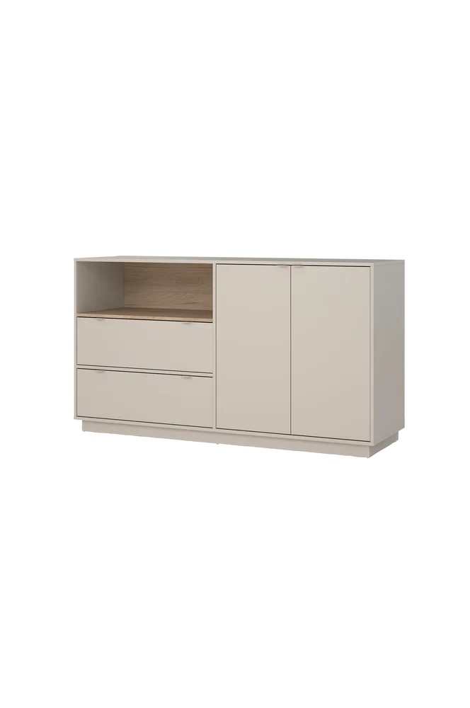 Cube skjenk med 2 dører og 2 skuffer – Beige m v:5654726