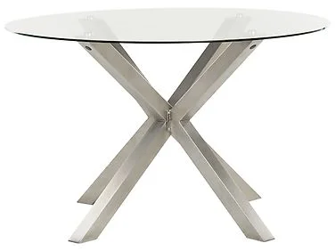 Spisebord til hagen MALETTO 120 cm 120 cm Glass Sølv v:1672588
