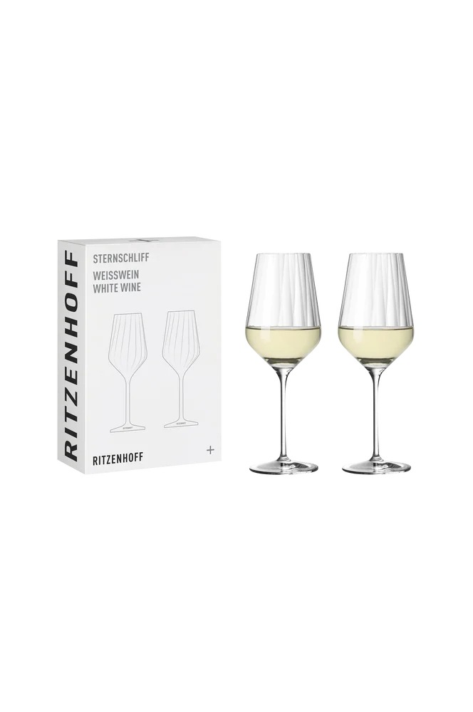 Hvitvinsglass Sternschliff 2-pk - Transparent - Kjøkken & husholdning | m v:3547314