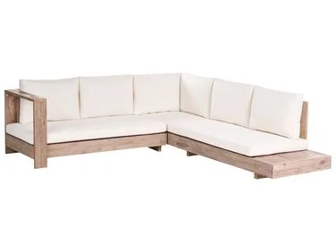 Hjørnesofa til hagen 5-seters MARETTIMO Sertifisert akasietre Off white Høyrevendt v:689629 Hjørnesofa til hagen 5-seters MARETTIMO Sertifisert akasietre Off white Høyrevendt v:689629