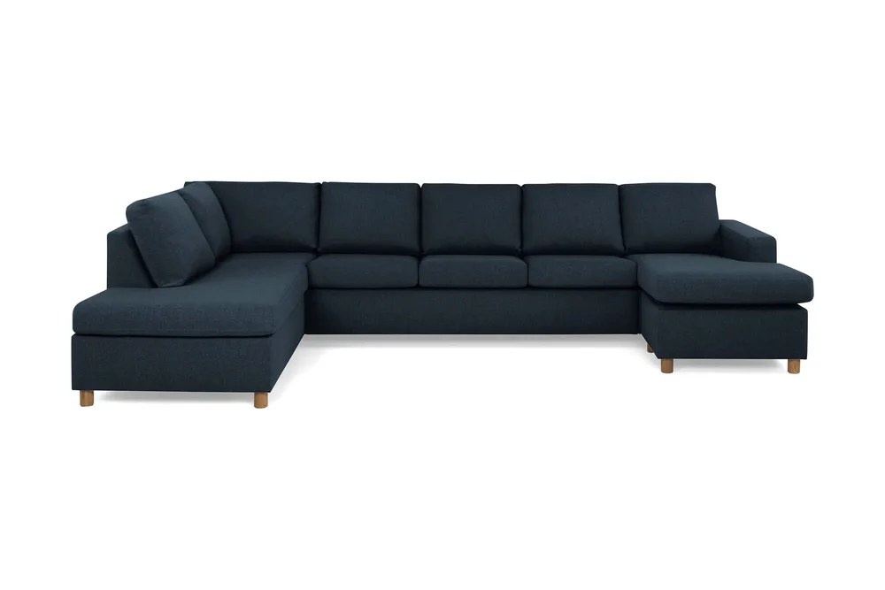 Crazy 5-seters Venstrevendt U-formet X-Large Sofa med Divan og Sjeselong i Stoff v:5372717