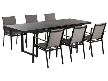 Spisegruppe til uteplassen 6-seters VALCANETTO/BUSSETO Metall Svart v:5243190 Spisegruppe til uteplassen 6-seters VALCANETTO/BUSSETO Metall Svart v:5243190