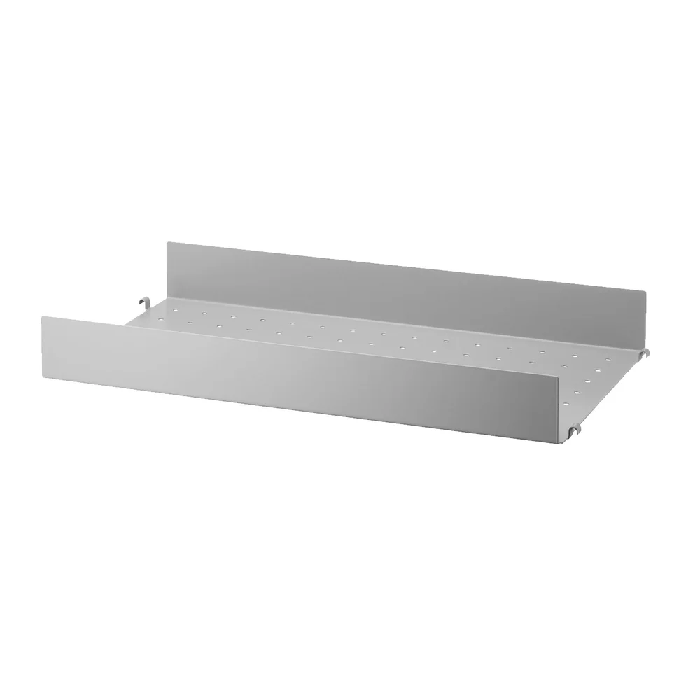 String Hylle med Høy Kant Metall 30×58 cm, Grå v:5362037 String Hylle med Høy Kant Metall 30×58 cm, Grå v:5362037