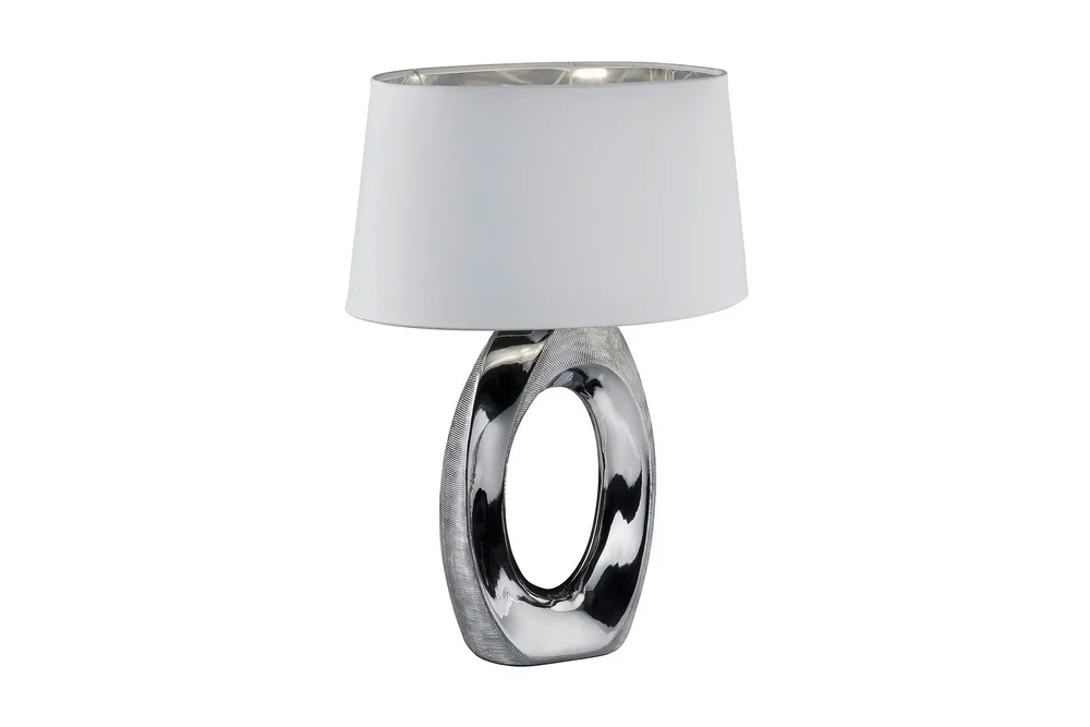 Taba Bordlampe 52 cm E27 sølv / hvit v:7728565