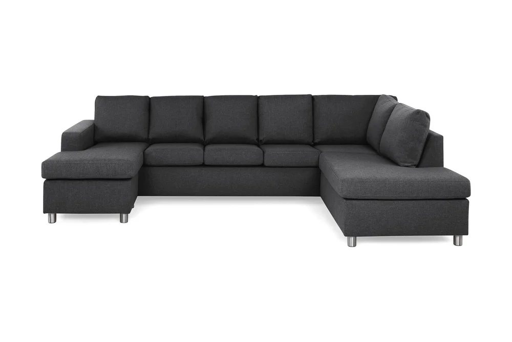 Crazy 5-seters Høyrevendt U-formet X-Large Sofa med Divan og Sjeselong i Stoff v:1991677