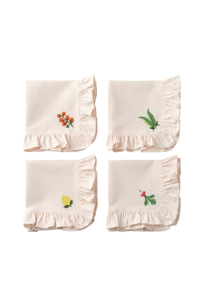 Servietter Lovisa Embrodery 4-pakning – Rosa – Tekstiler | m v:1846463 Servietter Lovisa Embrodery 4-pakning – Rosa – Tekstiler | m v:1846463