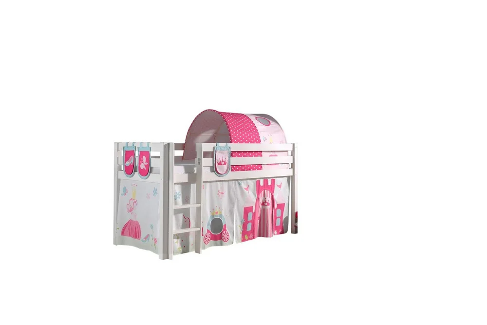 Middelseng med gardin Pino Princess Hvit, Hvit, Uten sklie, Prinsesse, 3 v:1974702